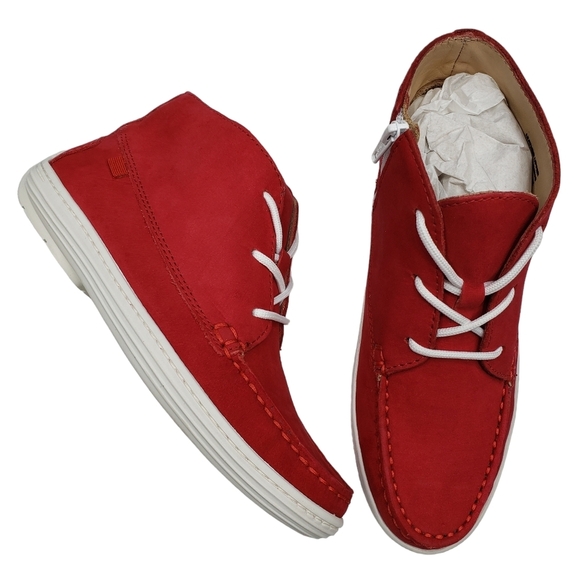 Marc JosephNIB West Houston Bootie Red Nobuck Lace Up Leather Boots Boy's 1.5